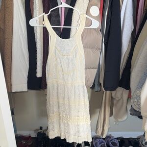 American Eagle Outfitters Cream Lace Mini Dress